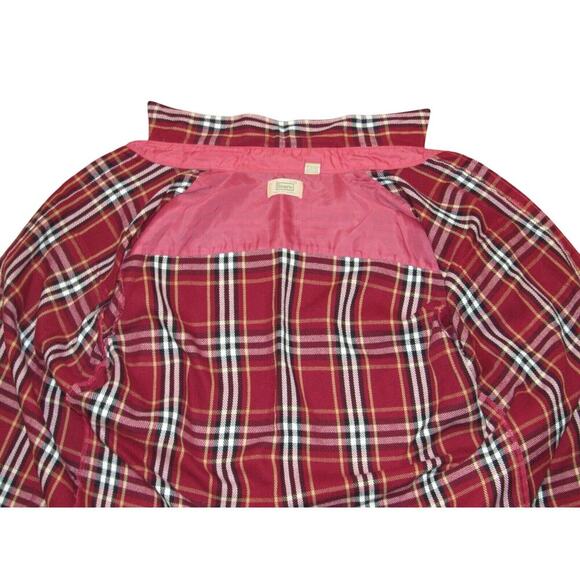 Vintage Sears Red Plaid Flannel Lightweight Button Shirt Large 16-16 1/2 - Picture 6 of 14